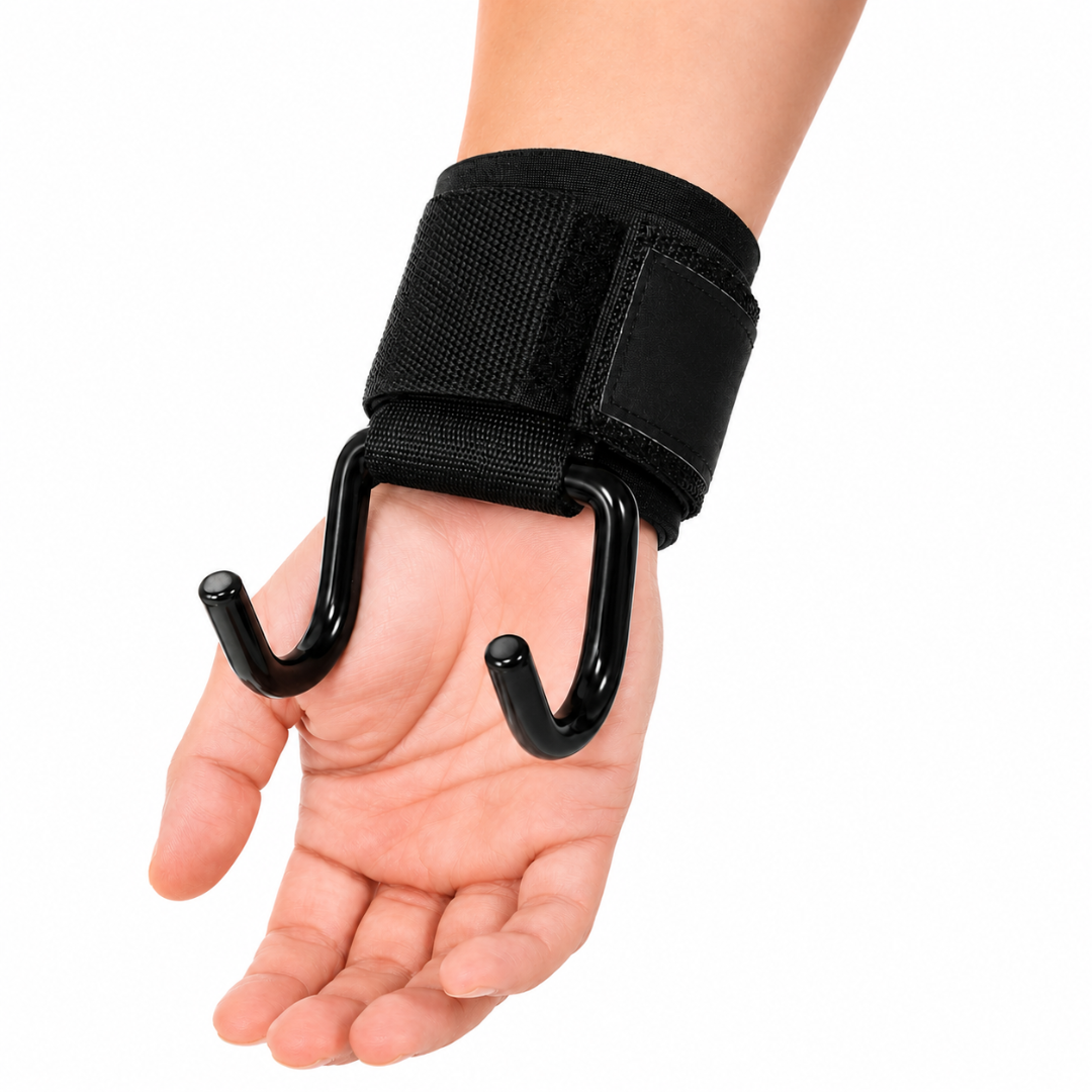 X2 Ganchos De Agarre Straps Gym Pesas Peso Muerto Ajustable