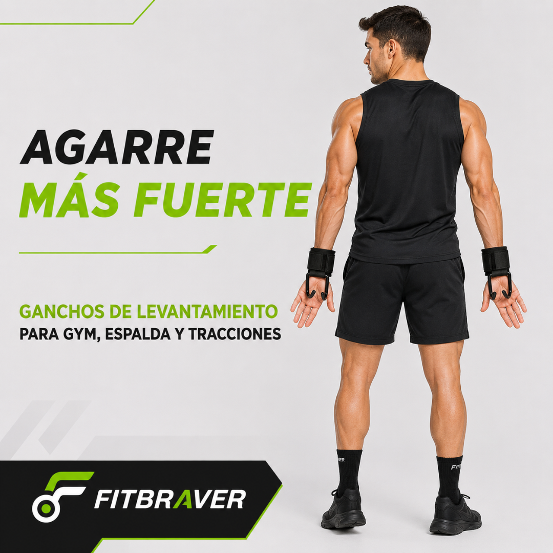 X2 Ganchos De Agarre Straps Gym Pesas Peso Muerto Ajustable