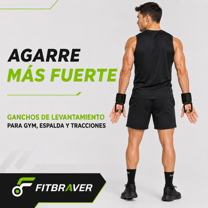 X2 Ganchos De Agarre Straps Gym Pesas Peso Muerto Ajustable