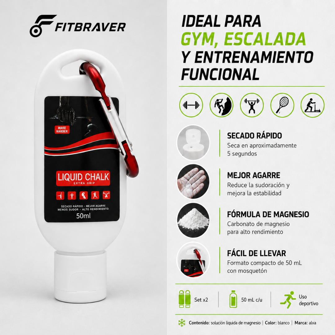 Magnesio Líquido Set De 2 X 50ml Escalada Pola Danza Fitness