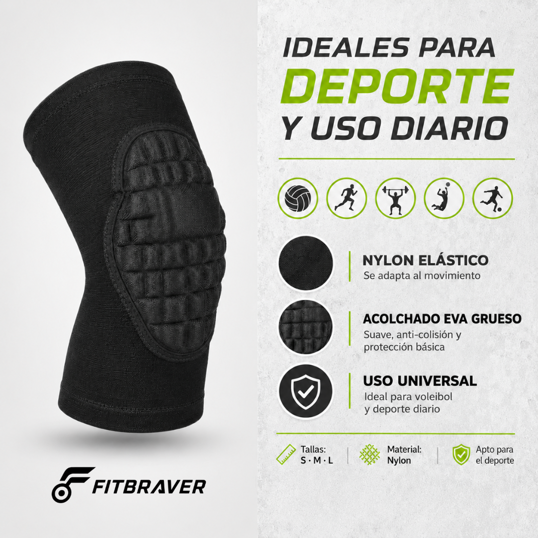 Rodilleras Deportivas Voleibol Acolchada 14mm Alta Densidad